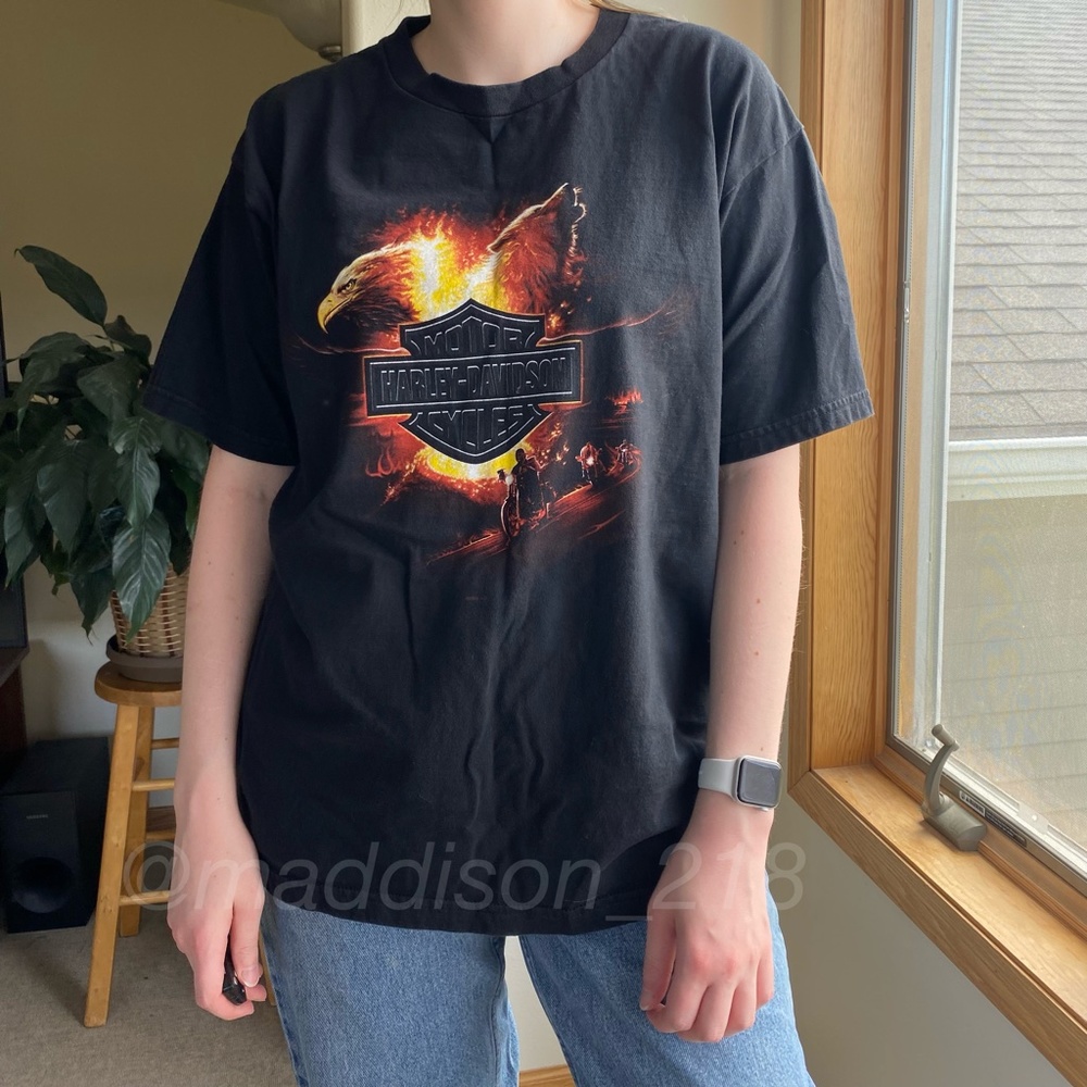 Harley Davidson Vintage Oversized Black T-Shirt XL - Picture 7 of 13